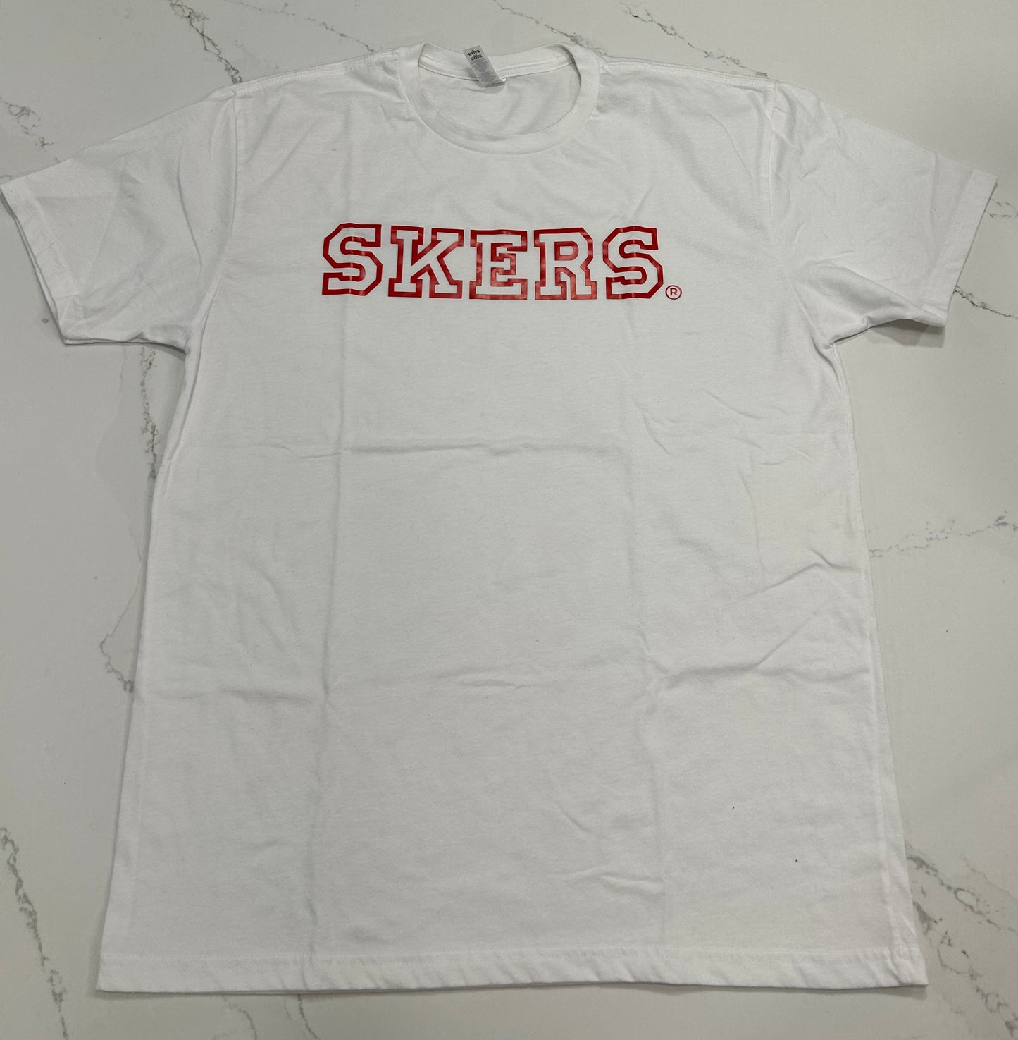 Skers White Red Lettering Unisex -Short Sleeve Shirt