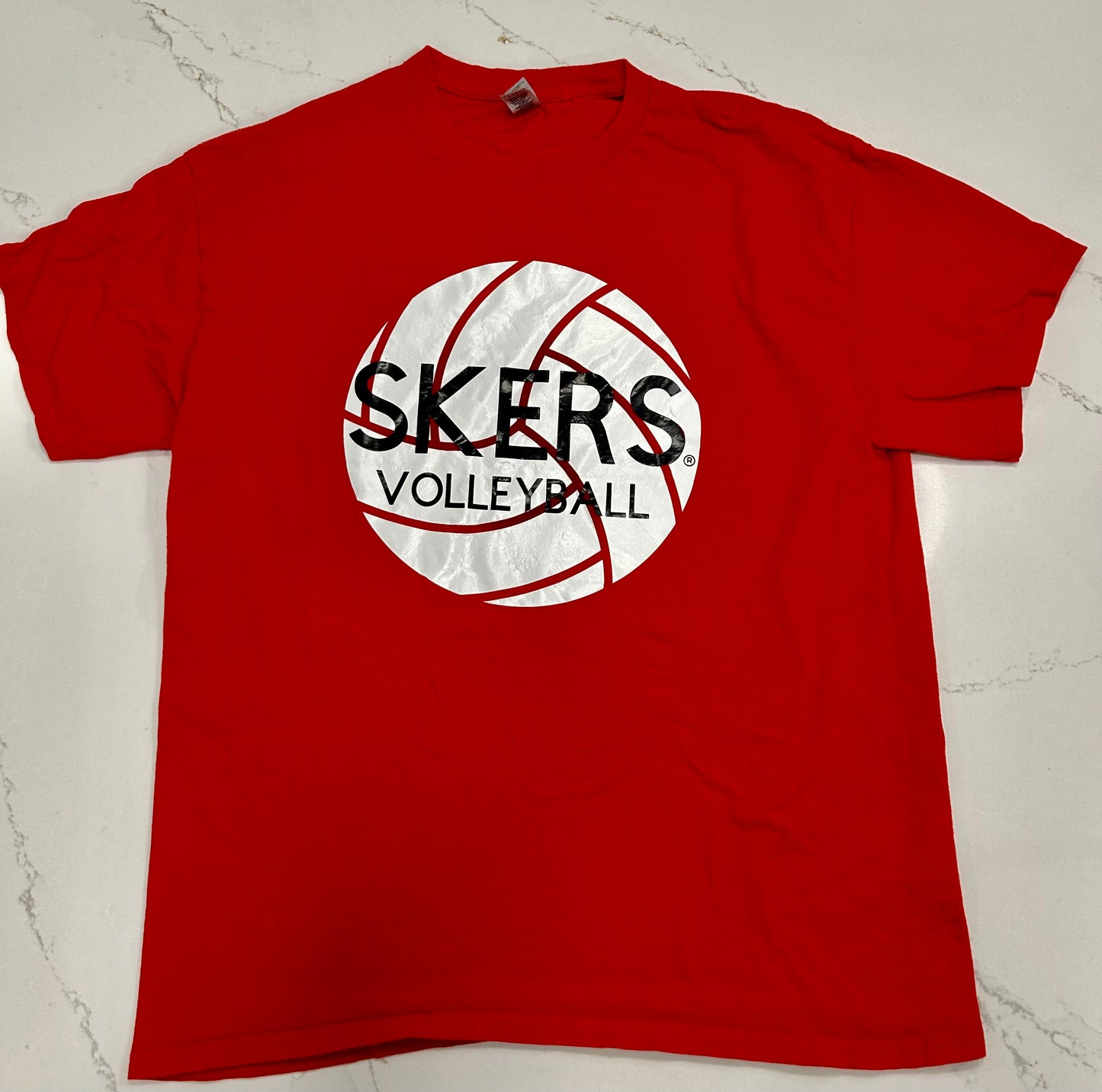 Skers Volleyball Black Lettering Red Unisex - Short Sleeve Shirt